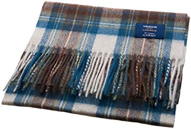 Edinburgh 100% Cashmere Blue Label Scottish Tartan Luxury Scarves Stewart Muted Blue (One Size)