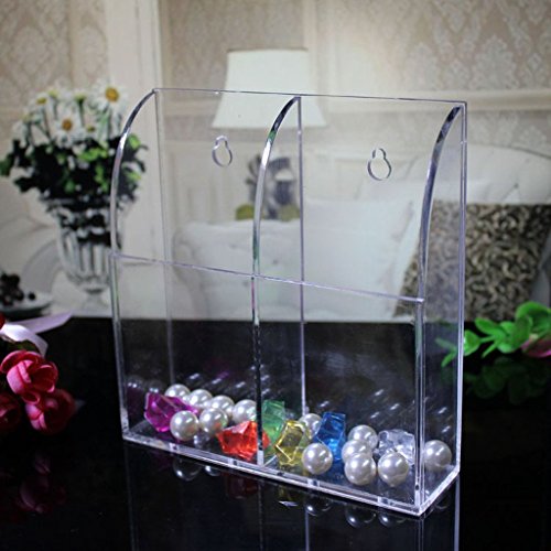 Oriskey Klar Acryl Fernbedienungshalter Fernbedienung Wandhalterung Halter Kasten Behälter Aufbewahrungs Box für TV Klimaanlage Fernbedienungen, 2 Fächer - 7