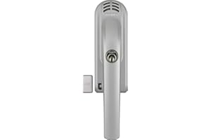 ABUS Poignée de Fenêtre Verrouillable FG300A - Verrou de Fenêtre avec Cylindre Pression et Alarme, Verrouillage Différent - Niveau de Sécurité 7 - 71907 - Argent