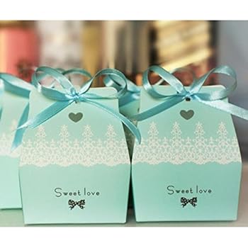 Lance Home® Lance Home® 50pz Bomboniere Carta,L'ala dell'Angelo Candy scatole regalo, Festa di matrimonio Scatole Cubo Confetti di Nascita Bambino Compleanno Portaconfetti Segnaposto (Rosa