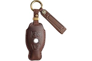 RXXR Oryginalne skórzane etui na kluczyki samochodowe do Mercedes Benz A B C E G R S M klasa CLA CLS GLA GLC GLE GLS GLK GL SL SLK SLC W176 W245 A203 W204 W211 W245 Viano Metris 3 przyciski ochrona