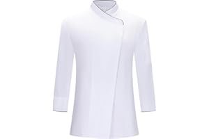 VICTORY Chaqueta Cocinero Hombre Manga Larga Cremallera Bolsillo Pecho Uniforme Hostelería Restaurante Bar Panadería Sushi Chaquetilla Chef Cocina Profesional Resistente Cómoda Lavable Trabajo - Serie 703