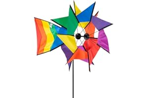 CIM Windspiel - Windmill 77 RB - UV-beständig und wetterfest - Windräder: Ø40cm, Ruder: 40x26cm, Höhe: 110cm - inkl. Fiberglasstab