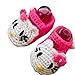 Eleery Lovely Baby Newborn Infant Girls Hello Kitty Handmade Crochet Knit Socks Booties Sandals Toddler Prewalker Shoes 0-12 months (Rose Red)