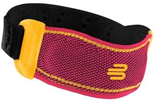 Bauerfeind 1 pasek sportowy na kolano, uniseks, do noszenia na prawo/lewo, do sportów piłkowych, lekkoatletyki, odciążenia, silikonowy pierścień, S, różowy, 22 g