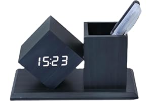 Lancoon Orologio Da Tavolo Multifunzionale Con Calendario Lcd Della Temperatura 3 Livelli Di Regolazione Della Luminosità Suono Attivato Organizzatori Da Scrivania Portamatite