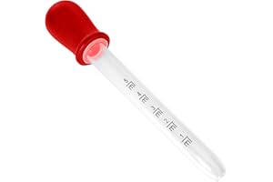 POWERSELL SRLS 5 ml Pipette Contagocce Graduate in Plastica e Silicone, Dispenser Liquido Dropper per Caramelle Gommose, Medicine Bambini e Animali, Olio d’oliva per Diete - Smontaggio Facile (ROSSO)