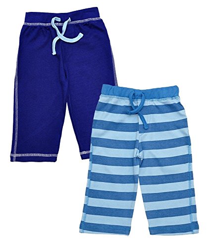 Baby Boys Soft Cotton Plain & Stripe Elasticated Waist Twin Pack Short Set. Sizes:6-24 Months (12-18 Months)