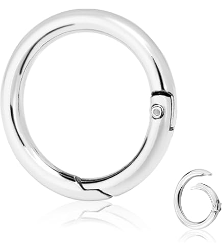 WEICHUAN 10-Pack Zinc Alloy Round Spring Clips - O-Ring Carabiner Snap Hooks For Keys, Straps, DIY