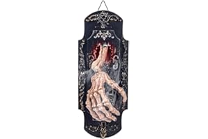S_WAY Halloween Doorbell, Ghost Hand Halloween Door Bell with Spooky Sound and LED Eye, Halloween Sound Sensor with Spray, Halloween Decorations for Indoor Outdoor Haunted House Prop