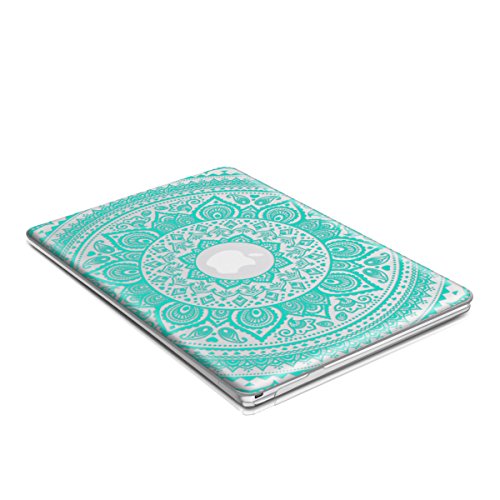 kwmobile Crystal Case Hülle für Apple MacBook 12″ mit Indische Sonne Design – Schutzhülle Laptop Cover klar in Mintgrün Transparent - 9