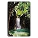 Produktbild WITHY Bathroom Bath Rug Kitchen Floor Mat Carpet,Waterfall,Waterfall Flowing to Lake Deep Down in The Forest Warm Paradise Photo,Green Brown White,Flannel Microfiber Non-Slip Soft Absorbent