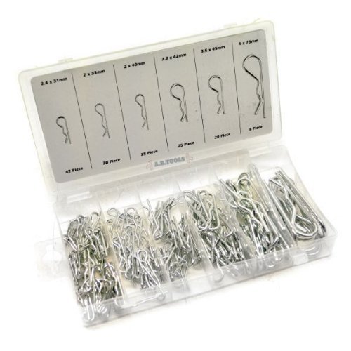 R Clips Hair Pin Hitch Lynch Cotter Assortment Kit 150pc AST07