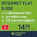 Produktbild mobilcom-debitel Internet-Flat 12.000 im Vodafone-Netz (14,99 EUR monatlich, 24 Monate Laufzeit, 12 GB Internet-Flat, LTE mit max. 500 MBit/s, EU-Roaming-Flat, Triple-Sim-Karten)