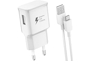 Newding Tipo C Caricabatterie per Samsung Galaxy A16 A15 A14 A13 A52 A52s A51 A32 A25 A23 A05s A05 S10 S9 S8, Adaptive Fast Charging, Bianco