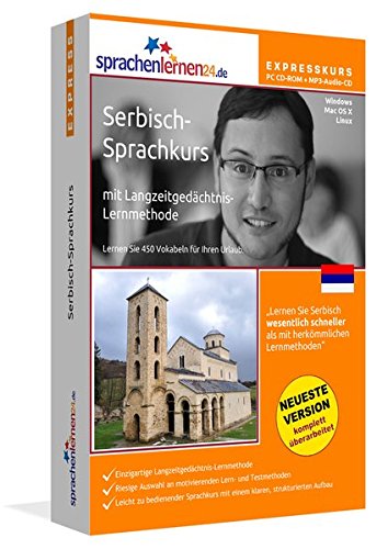 Preisvergleich Produktbild Serbisch-Expresskurs mit Langzeitgedächtnis-Lernmethode von Sprachenlernen24: Fit für die Reise nach Serbien. Inkl. Reiseführer. PC CD-ROM + MP3-Audio-CD für Windows 10,8,7,Vista,XP / Linux / Mac OS X