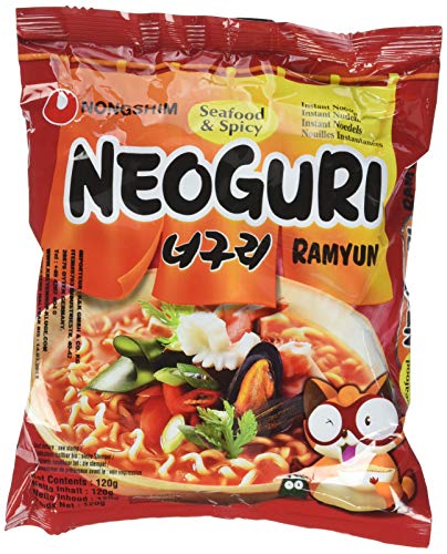 Nong Shim Instant Noodles Neoguri Hot - Paquete de 20 x 120 gr - Total: 2400 gr
