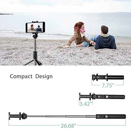Bastone Selfie Bluetooth, Hongyifa Selfie Stick con Treppiede, Telecomando Shutter, Rotazione a 360Â°, per 3,5-6 pollici Smartphone iPhone, Samsung, Huawei ect.