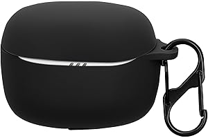 kwmobile Silikonowe etui kompatybilne z JBL Tune Beam 2 – etui przyklejana skóra z klipsem - czarna