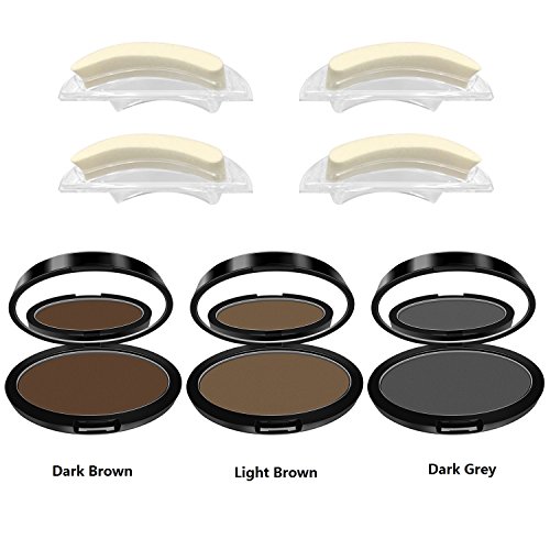 NALATI Augenbrauen Puder Natürlich + 2 Paare Eyebrow Stempel Eyebrow Stamp Perfekt für Anfänger - 7
