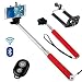 Produktbild N4U ONLINE Sony Xperia M5 Dual Premium Hand gehalten Selfie Stab Einbeinstativ ausfahrbarer Funktion mit verstellbarem Handy Halter ausgestattet mit Bluetooth Kabellos Verschluss Fernbedienung - rot
