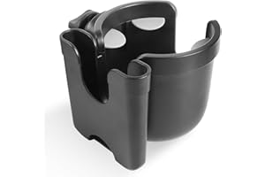 HONGHAUTH Portavasos universal para cochecito con funda para teléfono, accesorios 2 en 1 para cochecito con rotación de 360°, soporte ajustable para bebidas para cochecito, silla de ruedas, andador, Uppababy,