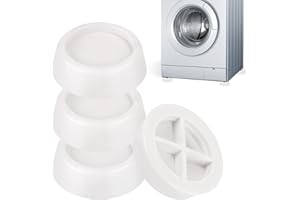 MengQiLe Piedini Antivibrazione Lavatrice, 4 Pezzi Universali Piedini per Lavatrice Antivibrazione con Gommino, Ammortizzatori per Lavatrice Asciugatrici, Tappeto Antivibrazione Lavatrice (Bianco)