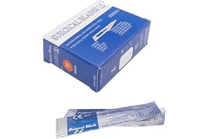 ABMRO 100 Pièces Stérile #11 Lames Chirurgicales Médicales Lame De Rasoir Pour Dentaire, Dermaplaning, Dissection, Podiatrie, Toilettage, Élimination De L'acné