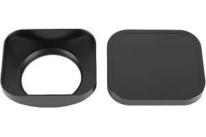 Yanmis Kameralinshuvskugga för DSLR/Spegelfri, Aluminiumlegering Square Lens Hood Shade Protector med Cap (46MM)