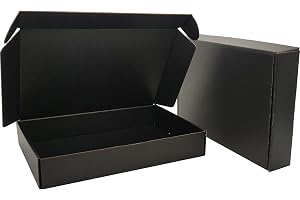 Cenoid små postlådor, 28 x 20 x 5 cm svarta portopaket, fraktkartonglådor för postning, leverans, förpackningslådor för småfö