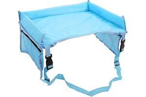 KUENG Tablette De Voyage Voiture Enfant Tablette Voiture Enfant Siège Arrière de Voiture Organisateur avec Plateau Voiture Bureau Voyage Plateau Blue