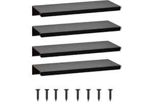 Gshur Tiradores Ocultos para Muebles, Puertas o Armarios - Aluminio, Color Negro, 15 cm - Tiradores Invisibles de Cocina