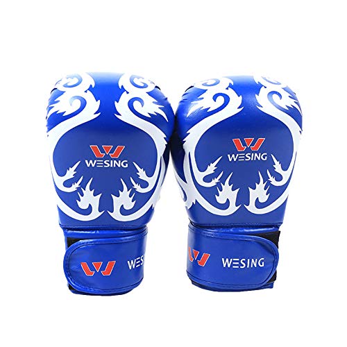 B5645ellsFaux Leather Adult Boxing Muay Thai Training Sandbag Fight Combat Fist Gloves - Red