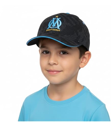 Casquette Olympique De Marseille – Collection Officielle, Taille Enfant Garçon Réglable – 100% Coton – Produit Authentique