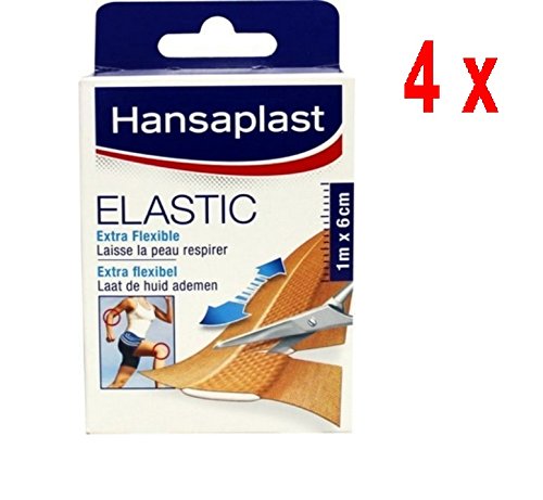 4 x Hansaplast Besonders flexibel Pflaster - ELASTIC - 1m x 6cm