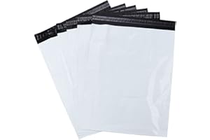 ILAUKE 60pcs Sacs d'expédition Plastique Sac de Courrier Grandes Pochettes Enveloppes Postales Couleur Blanc 42 * 52cm+5cm de Rabat, Pochettes Postales Imperméable et Indéchirable