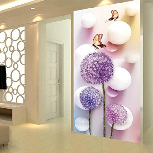 Wishwin 5D DIY Runde Diamant-Stickerei-dandelion-Perlen-Schmetterlings-Anstrich-Querheftungsrhinestone-Ausgangsdekor