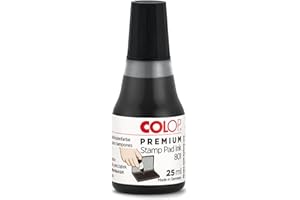 ‎COLOP COLOP Premium Stempelfarbe 801 schwarz, auf Wasserbasis, dermatologisch getestet, 15,5 x 6,20 x 8,00 cm