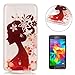 Produktbild CaseHome Silicone Gel Samsung Galaxy Grand Prime G530 Hülle(Mit Frei HD Displayschutzfolie) Transparent Weiche Silikon Schutzhülle,Weicher Flexibel Klar Gel Silikon TPU Hülle Superdünn Stoßfest Tasche Telefon-Kasten Schutz Tasche Schutzhülle Durchsichtig Handyhülle Silikon Case Schale für Samsung Galaxy Grand Prime G530 with Beautiful Colourful Pattern Design-Mädchen Mit Blumen