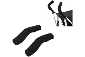 BIITFUU 2 Stück Baby Kinderwagen Griff Abdeckung Schwarz Neopren Kinderwagen Griff Abdeckung für Kinder Kinderwagen Zubehör