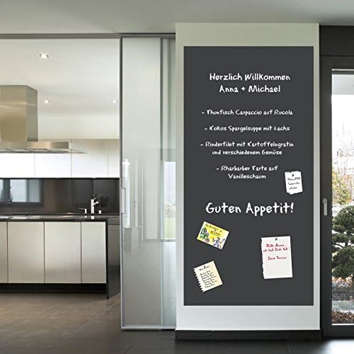 Multi-Adhesive Blackboard Film with Chalk / Magnetic Memo Board 45 x 200 CM Black