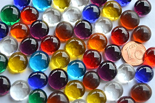 176g bunte Glasnuggets in 3 versch. Größen 1-3 cm Deko Mosaiksteine ca.66 St. - 3