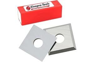 Sinoprotools 10 Pack Planer Knives,SoIid Carbide Replaceable Inserts,12x12x1.5mm Spoilboard Surfacing & Rabbeting Blades Replacement,YG6X/K10 HRA92 (10pcs)