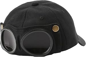 BrightGlow Unisex baseballkeps flygarkeps med skyddsglasögon justerbar basebollkeps utomhus visir keps skidmössa solglasögon basebollkeps casual solskyddshatt
