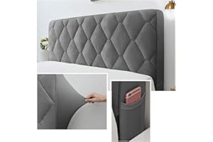 WYJHNL Copertura per Testiera per Letto Copri Testata Letto, Fodera Elastica Protezione, Coprire Antipolvere in Cotone Europeo Cover Lavabile per Decorazione Camera Letto,Grigio 180cm(71inch)