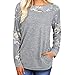 Produktbild Blumendruck Hemdoberteile Damen,Elecenty Frauen Umlegekragen Sweatshirts Elegant Herbst Patchwork Streetwear Sweater Pullover Outerwear T Shirt Sportshirt