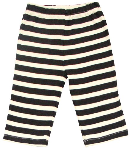 GOTS Certified Trousers Organic Cotton Clothing Baby Pant (Black-Natural,18-24m)