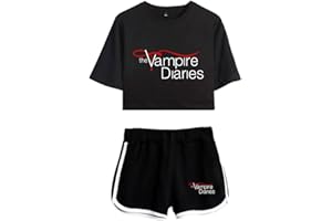 MINIDORA The Vampire Diaries Ensembles Shorts et T-Shirt pour Garçon Fille Tee de Sport Manche Courte