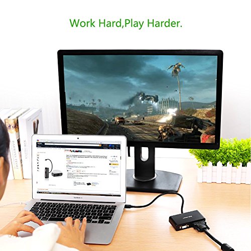 UGREEN 3 in 1 Mini DisplayPort Thunderbolt auf HDMI DVI und VGA Adapter Kabel Konverter für Apple Macbook, Macbook Pro, iMac, Macbook Air,Mac Mini,Microsoft Surface Pro 1 2 3 und Lenovo ThinkPad X1 Carbon - 5