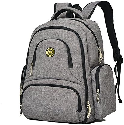 Abonnyc Baby Diaper Nappy Changing Bag Backpack For Diapers,Baby clothes, Bottles- Diaper Bag With Changing Mat ,Grey